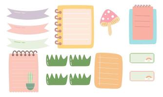 schattig hand- getrokken planner, logboek, kladblok, papier vector illustratie