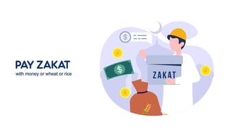 betalen zakat of online zakat toepassing voor Ramadan concept vector