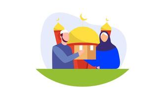 betalen zakat of online zakat toepassing voor Ramadan concept vector