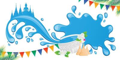 water zomer songkran festival Thailand cultuur banier backgroung ontwerp vector