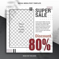 super sale social media postsjabloon vierkante banner voor branding en promotie van kleding, mode, auto's, financiën en andere zakelijke producten vector