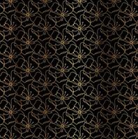 goud zwart abstract schets bloemen patroon achtergrond vector