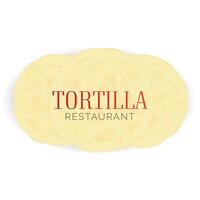 tortilla restaurant logo met taco vector