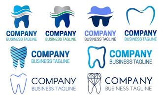 tandheelkundig of tandarts logo ontwerp reeks vector