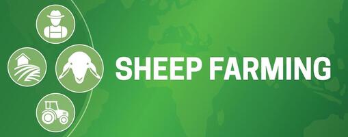 schapen boerderij of landbouw illustratie ontwerp vector