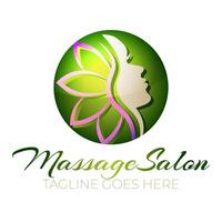 groen massage salon logo ontwerp vector