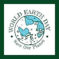 wereld aarde dag logo t overhemd ontwerp vector
