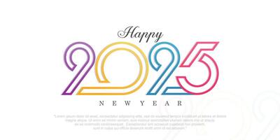gelukkig nieuw jaar 2025 ontwerp, 2025 logo tekst ontwerp. nieuw jaar viering concept . vector illustratie