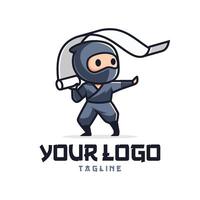 Ninja rol mascotte logo vector