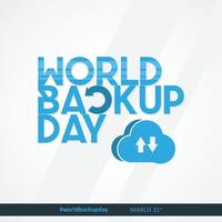 brief wereld backup dag element sjabloon ontwerp maart 31e vector