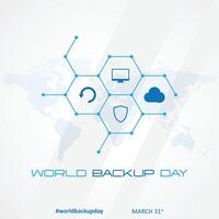 brief wereld backup dag element sjabloon ontwerp achtergrond vector