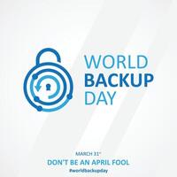 brief wereld backup dag element sjabloon ontwerp vector