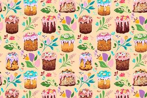 vector Pasen poster met Pasen cakes