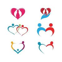 mantelzorg liefde logo sjabloon afbeelding ontwerp vector