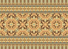 kruis steek. pixel. meetkundig etnisch oosters naadloos patroon traditioneel achtergrond. Azteekse stijl abstract vector illustratie. ontwerp voor textiel, gordijn, tapijt, behang, kleding, omhulsel