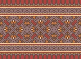 bloemen kruis steek borduurwerk.geometrisch etnisch oosters naadloos patroon traditioneel achtergrond.aztec stijl abstract vector illustratie.ontwerp voor textuur, stof, kleding, verpakking, decoratie, print.