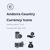 Andorra land valuta icoon reeks vector