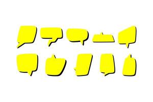 vector reeks van geel ballonnen van communicatie gedachten wit achtergrond