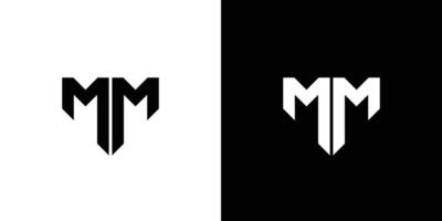 modern en sterk brief mm initialen logo ontwerp vector