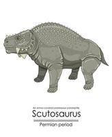 scutosaurus, een prehistorisch met pantser bedekt pareiasaurus parareptiel vector