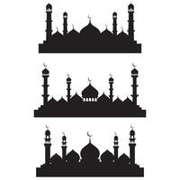 moskee silhouet, reeks van moskee vector