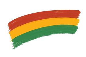 hand getekend artistieke grunge getextureerde pan-Afrikaanse vlag - rode, gele, groene horizontale banden. afro-amerikaanse vlag vector sjabloon achtergrondontwerp voor kwanzaa, zwarte geschiedenis maand, juniteenth