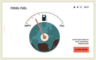 fossiel brandstof. natuurlijk hulpbron uitputting. aarde net zo een brandstof peilen bijna vector