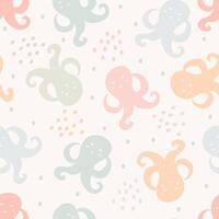 Octopus ptinius kinderen pastel baby naadloos patroon vector