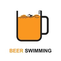vector bier zwemmen logo ontwerp