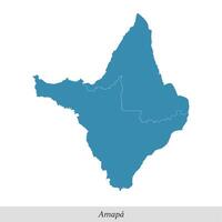 kaart van amapa is een staat van Brazilië met mesoregio's vector