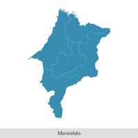 kaart van maranhao is een staat van Brazilië met mesoregio's vector