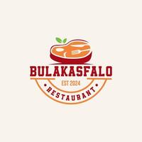 bulakasfalo vlees heerlijk restaurant logo ontwerp element vector , geschikt voor bedrijf vlees restaurant stok