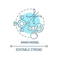 kano model- zacht blauw concept icoon. samenspel organisatie. ronde vorm lijn illustratie. abstract idee. grafisch ontwerp. gemakkelijk naar gebruik in infografisch, promotionele materiaal, artikel, blog post vector