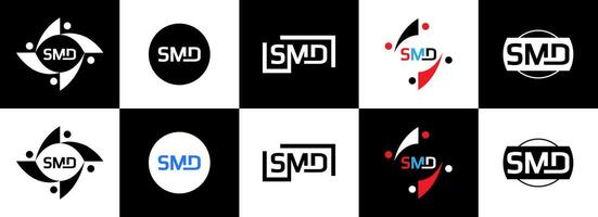 s m d ontwerp. wit ABA brief. smd, s d m brief logo ontwerp. eerste brief smd brief logo set, gekoppeld cirkel hoofdletters monogram logo. s m d brief logo vector ontwerp. pro vector