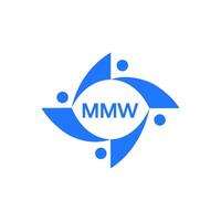 mmw logo. m m w ontwerp. wit mmw brief. mmw, m m w brief logo ontwerp. eerste brief mmw brief logo set, gekoppeld cirkel hoofdletters monogram logo. m m w brief logo vector ontwerp. pro vector