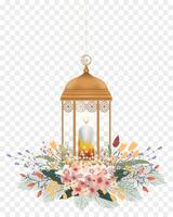 Islamitisch lantaarn met kaars geïsoleerd, goud wijnoogst lichtgevend lantaarn Arabisch schijnend lampen.vector 3d lamp met bloem,element ontwerp voor Ramadan kareem, eid mubarak, eid al fitr, eid adha vector