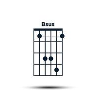 bsus, eenvoudig gitaar akkoord tabel icoon vector sjabloon