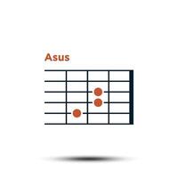 een zo, eenvoudig gitaar akkoord tabel icoon vector sjabloon