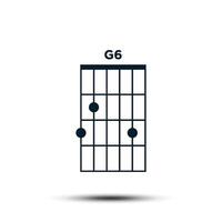 g6, eenvoudig gitaar akkoord tabel icoon vector sjabloon