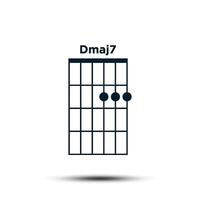 dmaj7, eenvoudig gitaar akkoord tabel icoon vector sjabloon