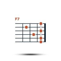 f7, eenvoudig gitaar akkoord tabel icoon vector sjabloon