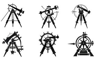 antiek sextant is een schip navigatie silhouet , vector sextant silhouet, sextantn kompas vector silhouet