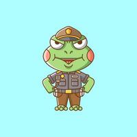 schattig kat Politie officier uniform tekenfilm dier karakter mascotte icoon vlak stijl illustratie concept vector