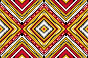 geometrie patroon naadloos etnisch rood geel zwart wit ontwerp voor afdrukken textiel tapijt vector