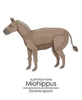 een primitief paard miohippus van Eoceen tijdperk. vector