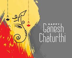 Hindoe festival ganesh chaturthi banier in verf borstel stijl vector