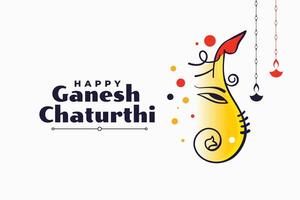 Indisch festival ganesh chaturthi viering banier met ganesha ontwerp vector