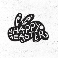 vintage happy easter belettering vector