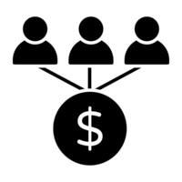 avatars met dollar aanduiding concept van aandeelhouders vector