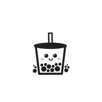 weinig bubbel thee boba schattig ontwerp vector